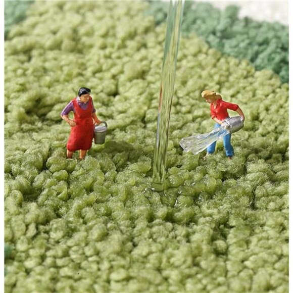 Green Leaves Bath Mats Bathroom Rugs Non-Slip Soft Microfiber Absorbent Machine - Picture 3 of 8